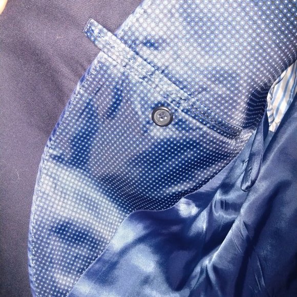 NAVY 100% WOOL 48R EGARA SLIM FIT TWO BUTTON PROM - Picture 4 of 5